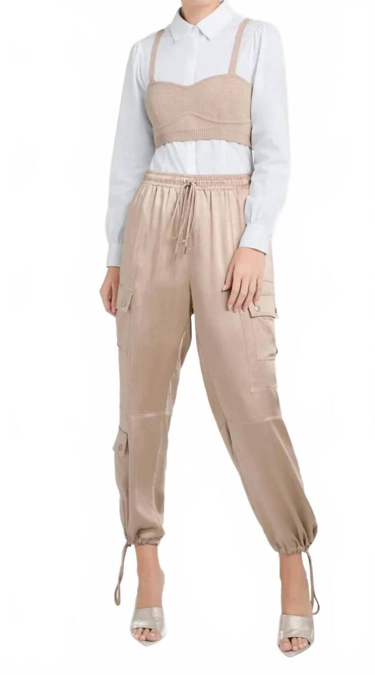 NEW CINQ A SEPT connie button front top in white/beige